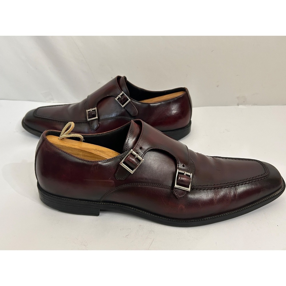 Belvedere Studio Cambridge Red 12 D Brazilian Leather Double Monk Strap Shoes